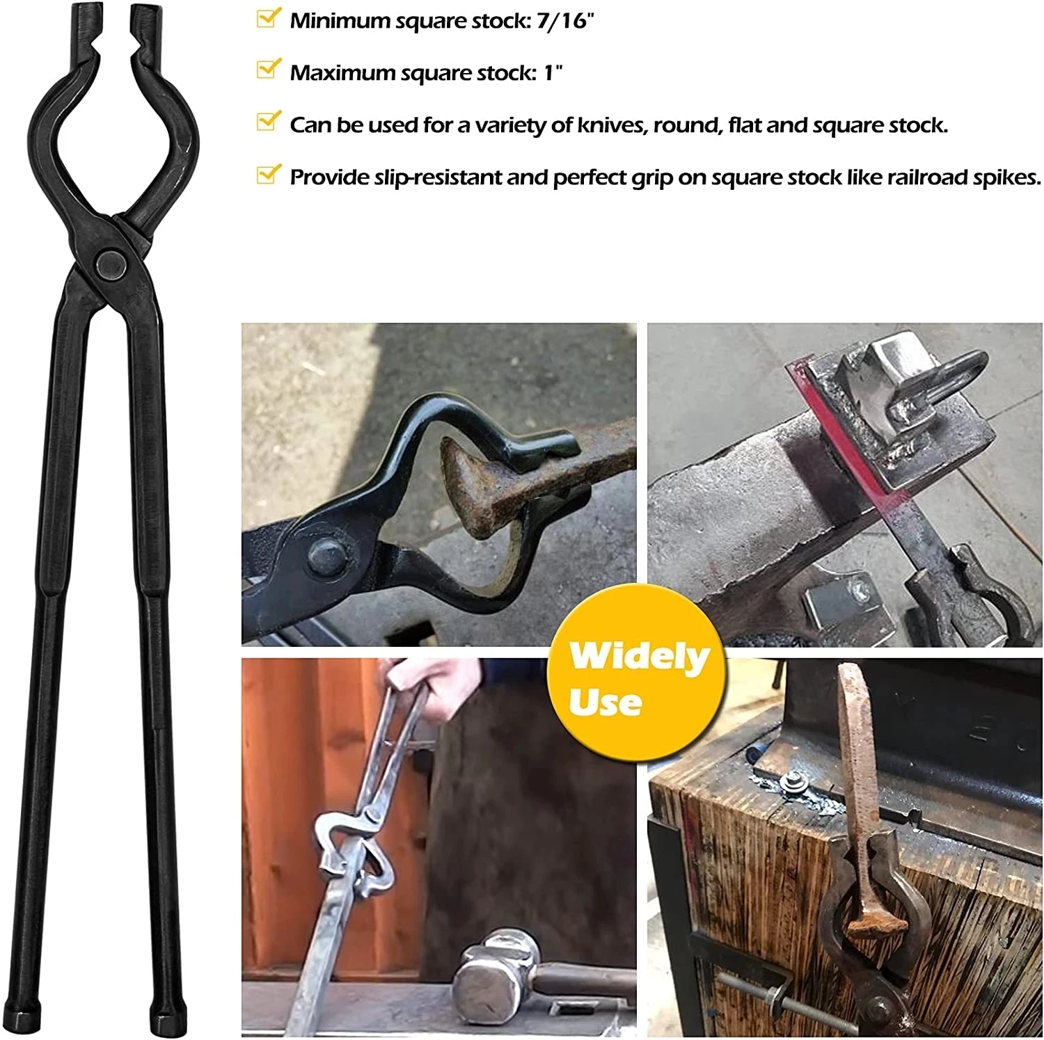 TML 17 Inch V-Bit Bolt Blacksmith Tongs, Wolf Jaw Tongs Assembled Knife  Making Blacksmith Bladesmith Anvil Forge Tongs - AliExpress