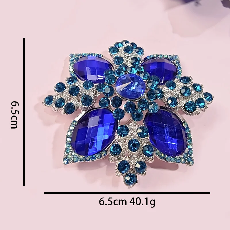 Medieval Vintage Rhinestone Glass Brooch Luxurious Safety Pin Personalized Temperament Clothing Alloy Corsage