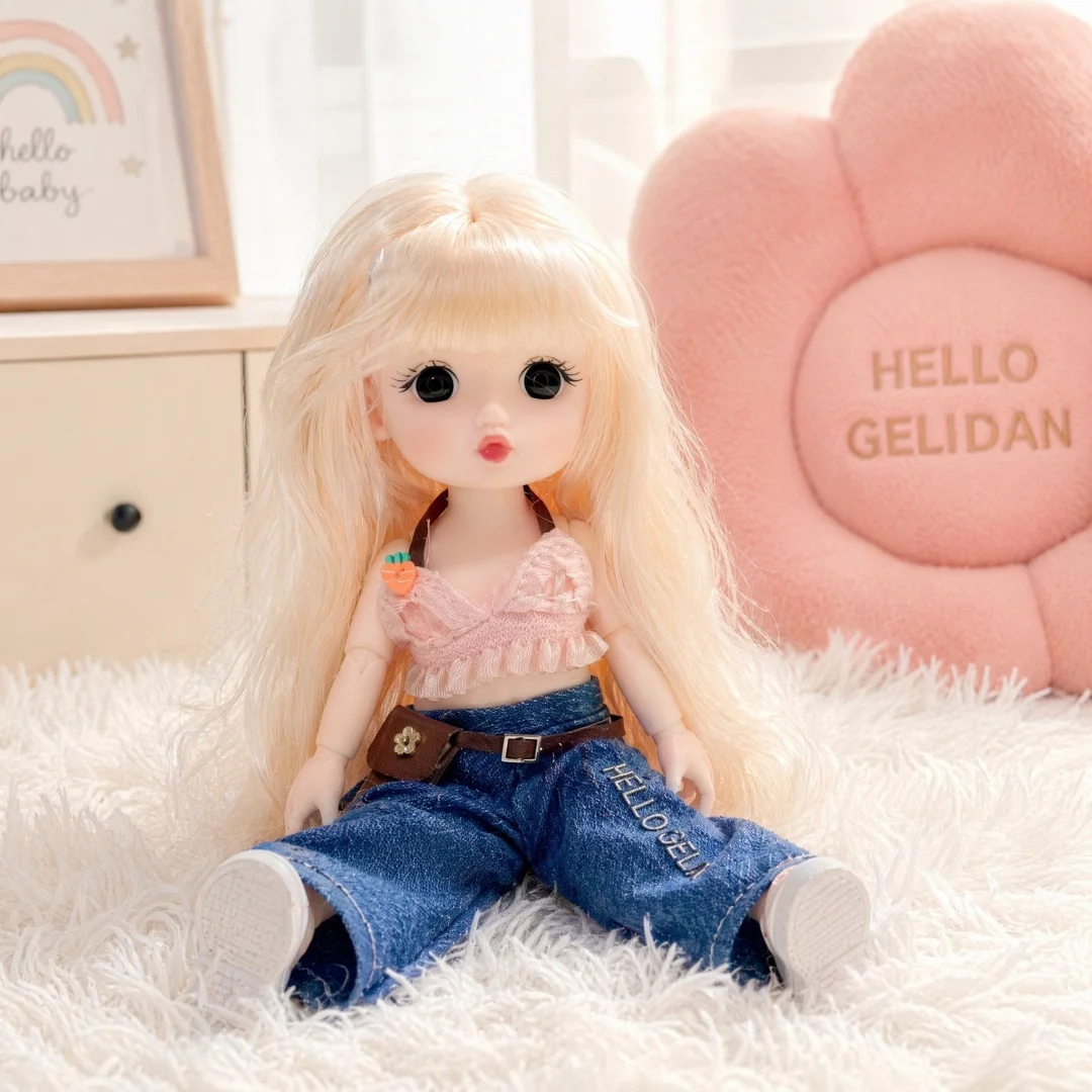 1/12 15-17cm BJD Dolls Cute Princess Dress Up Doll 13 Movable Joint 3D Eyes Toy Kids Doll Toys for Girls Birthday Xmas Gifts - 3