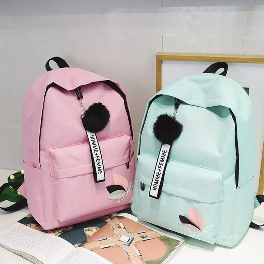 Printed Leaves Backpack Large Capacity Rucksack Zipper Portable Knapsack Female Shoulder Bag Simple Student Schoolbag 1