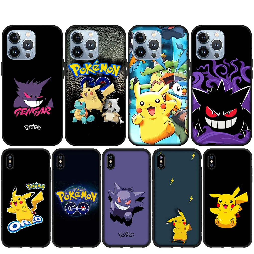 Pokemon Go Gengar Pikachu Custodia Morbida Per Iphone 14 13 12 Mini 11 Pro Xs Max X Xr 6 7 6S 8 Plus + Se Custodia Per Telefono