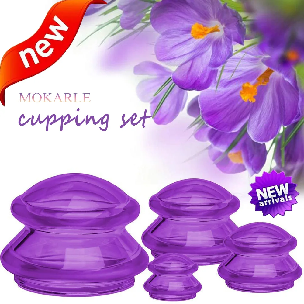 1/4pcs Silicone Cupping Therapy Set Vacuum Suction Jar Body Massage