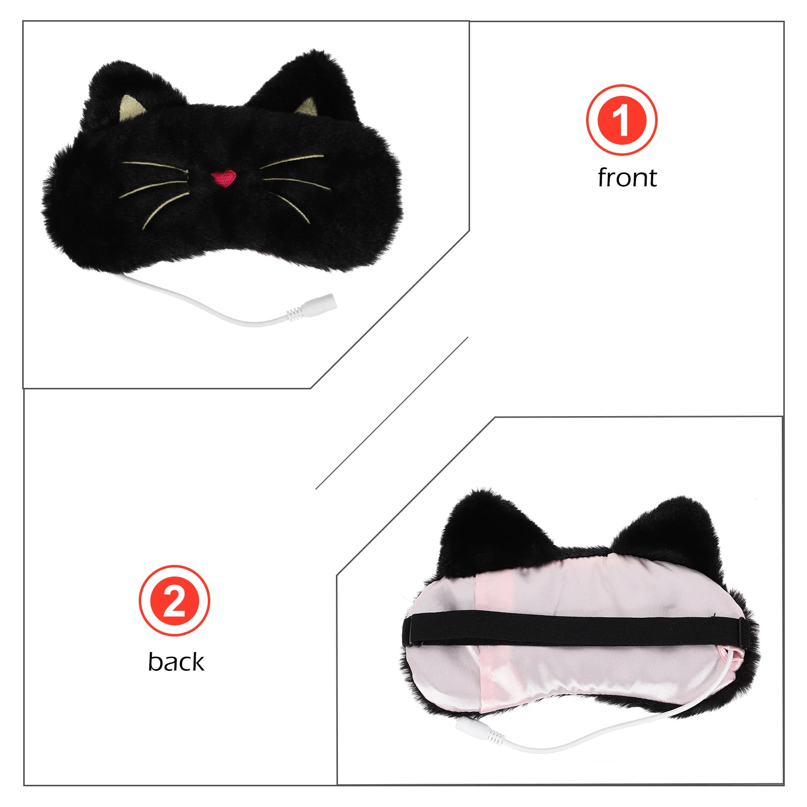 Heating Mask Temperature Control Eye Sleep Patch Blindfold Facial Soft Sleeping Crystal Velvet Train Air Permeable 6