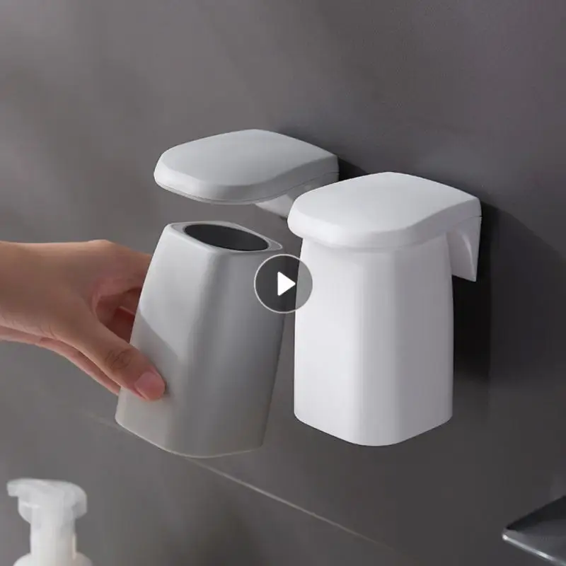 

Creative Magnetic Suction Mouthwash Cup Wall-mounted Toothbrush Rack Upside-down Brushing Cup Holder Home Bathroom Accessories