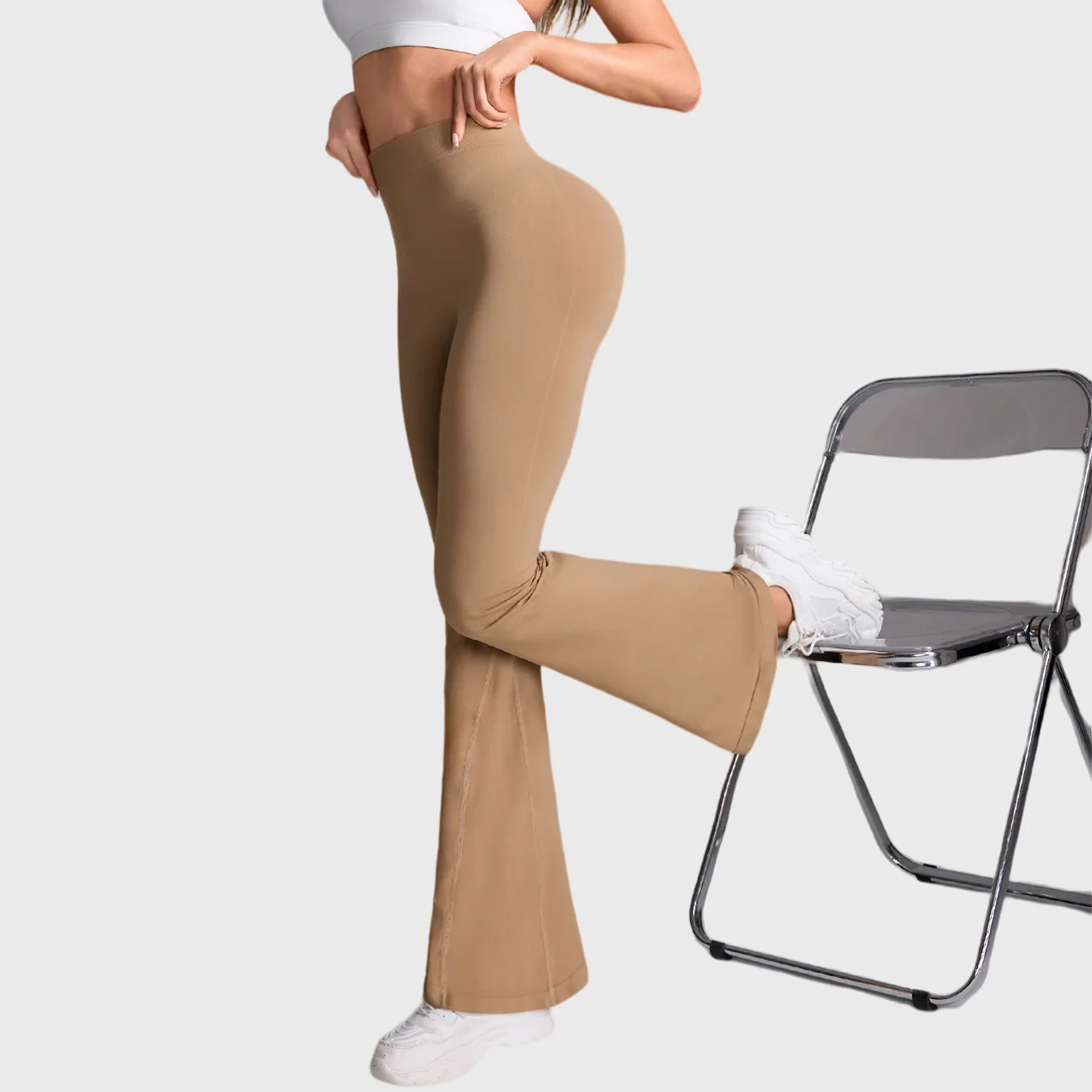 Flare Leggings Yoga Pants Women Bell-bottoms Yoga Tights High Waist Fitness Stretch Gym Workout Casual Sports Push Up Wide Legs