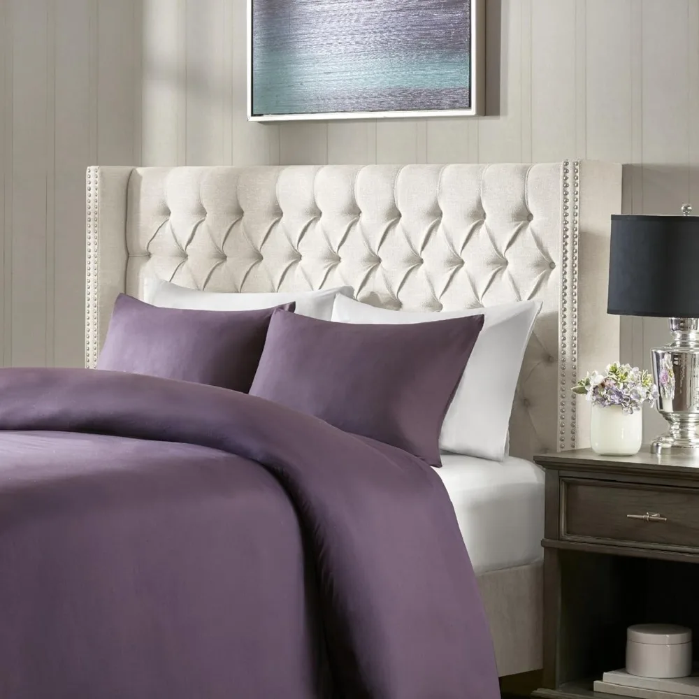 

Amelia Upholstered Headboard | Nail Head Trim Wingback Button Tufted , Amelia Upholstered Headboard