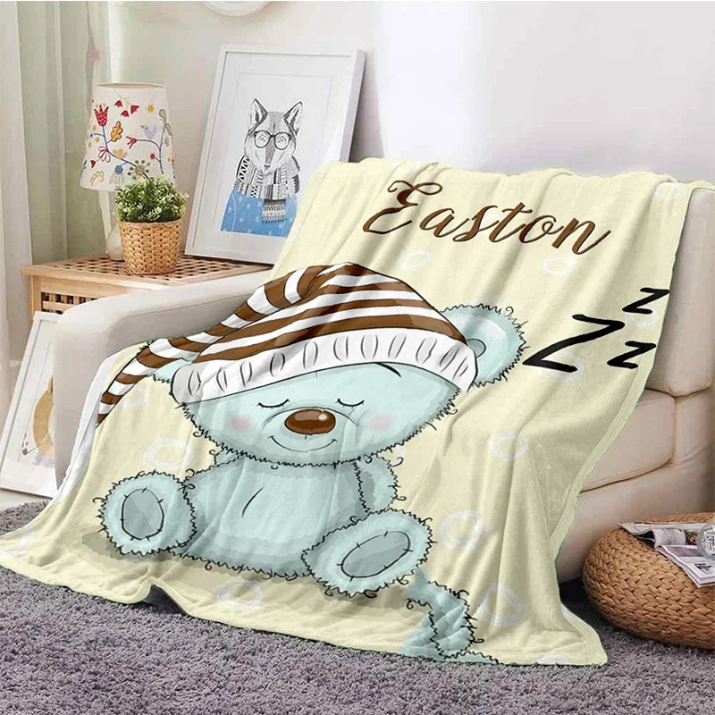 Winter New Pattern Blanket Baby Girl Boy Blankets Flannel Fleece Throw Blanket Personalized Family Friends Blanket Gifts 3