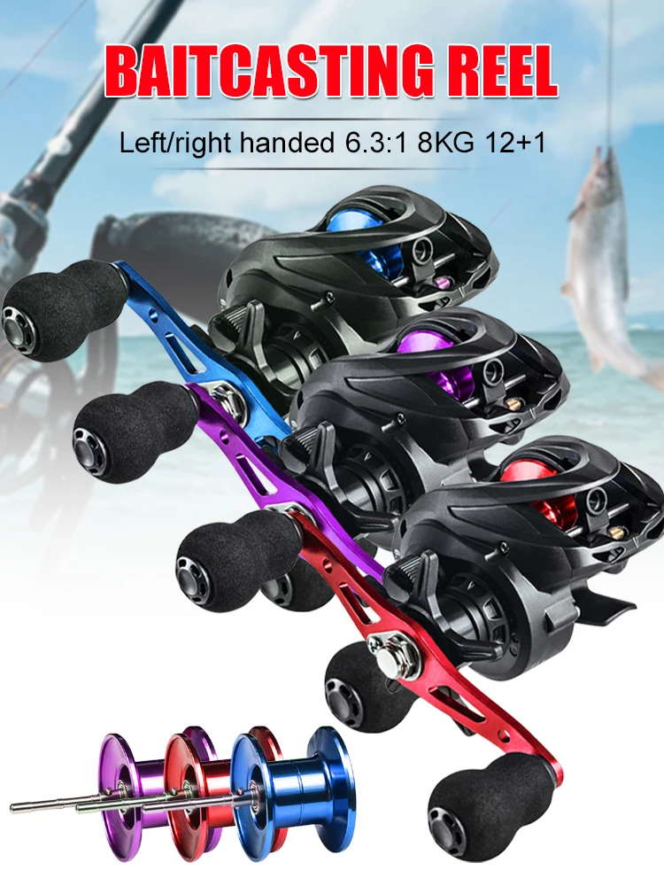 

AC2000 Lightweight Spool 6.3:1 Gear Ratio Baitcasting Fishing Wheel Left/Right 8kg Max Drag Saltwater Left/Right Fishing Reel