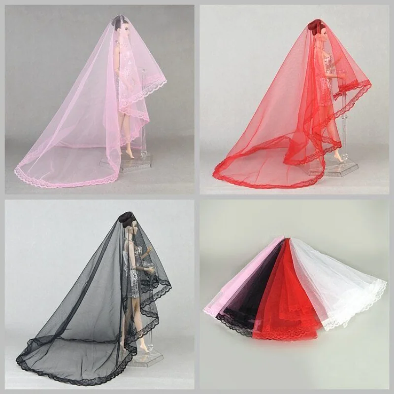 Long Veil for 1/6 Doll Dress Bridal Wedding Veils 11.5inches Dollhouse Accessories