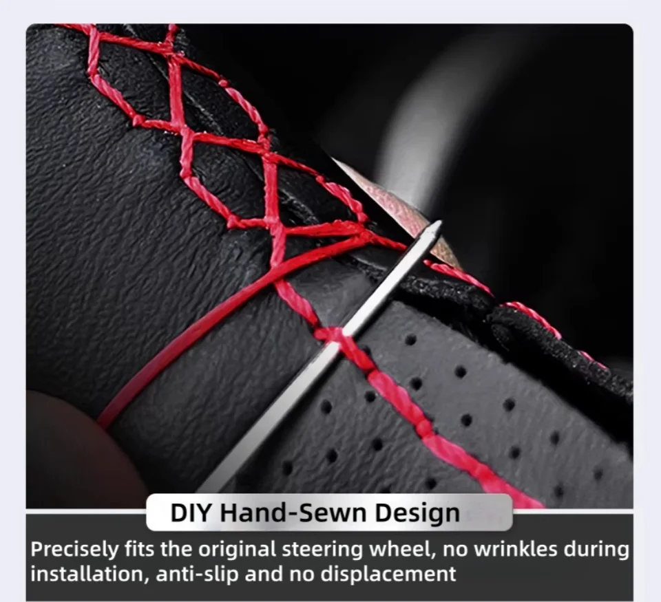 Maßgeschneiderte, handgenähte, vollflächige ROADQTER Cabriolet De 2-Speichen-Lenkradabdeckung 2005 2006 2007 für Smart 452 – Detail 6