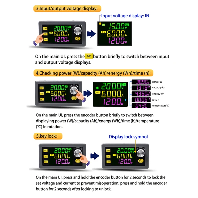 Réglable Convertisseur DC-DC Hêtre K, 6-30 V à 0-36V 120 W Module De