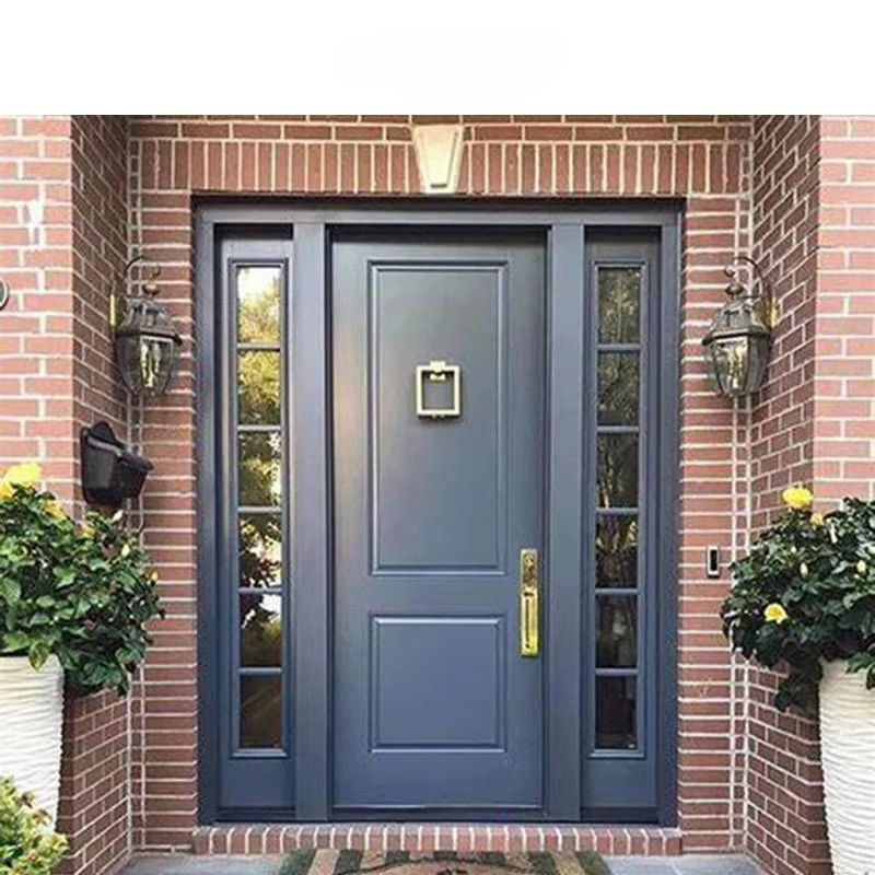Modern Style Heavy Duty Design Aluminum Wood Tempered Low-E Glass Entrance Pivot Door for Residence