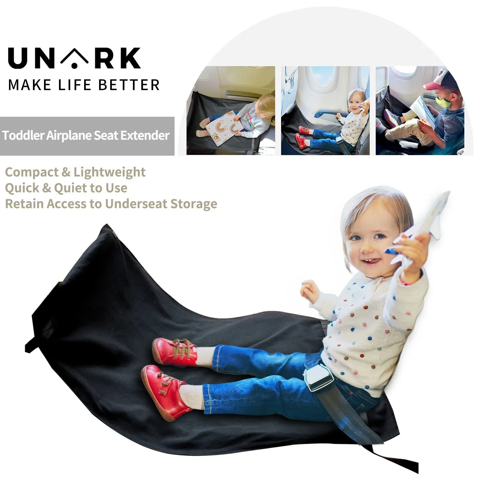 Portable Children's Airplane Footrest Children's Airplane Hammock Travel Seat Extender
