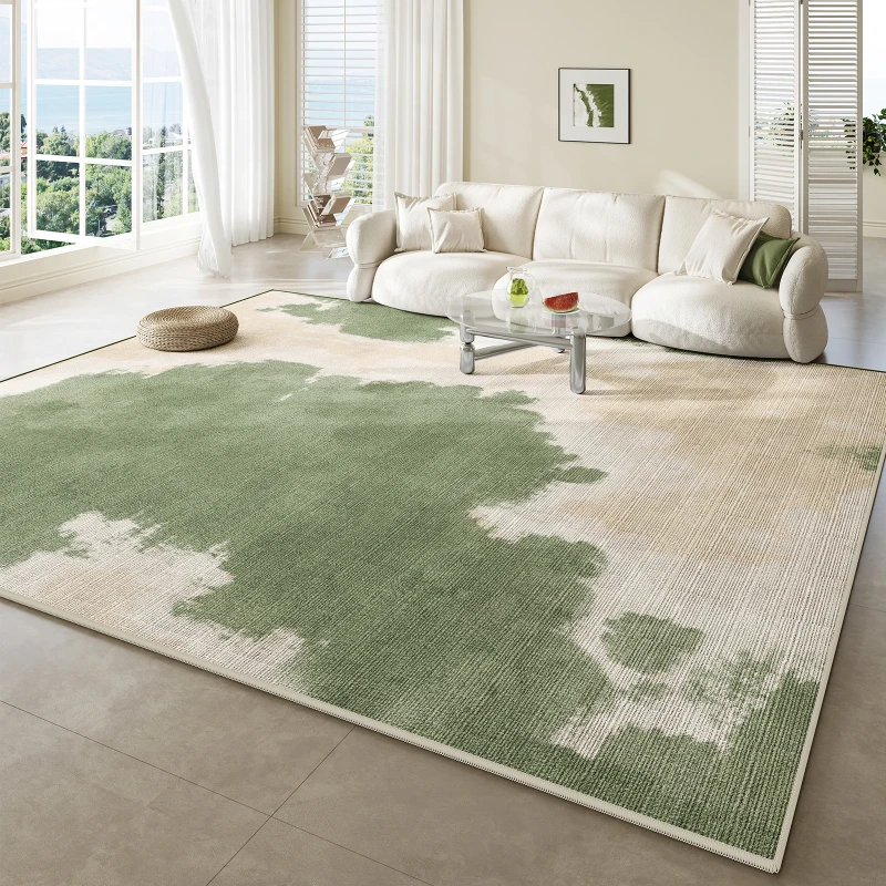 

Living Room 2024 New High End Green Carpet Sofa Coffee Table Thickened Linen Carpets Bedroom Bedside Waterproof Anti Slip Rug