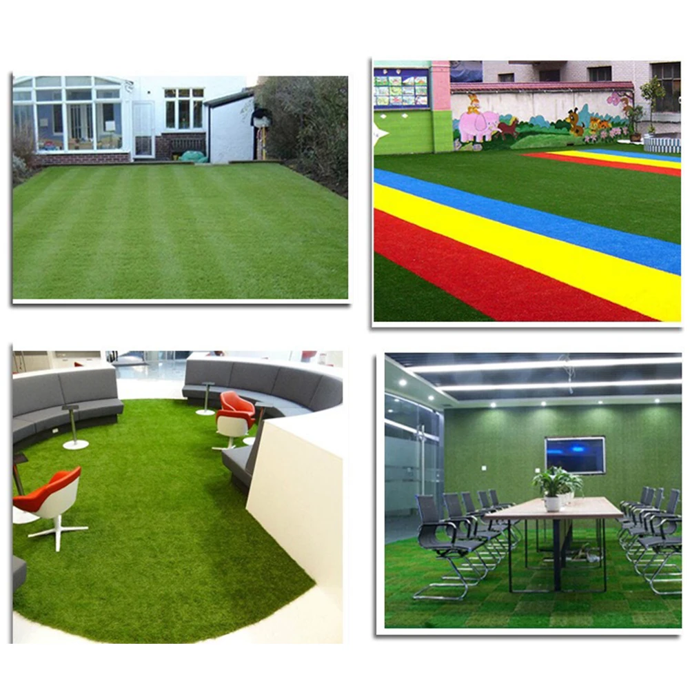 2M Artificial Grass Carpet Green Fake Synthetic Garden Landscape Lawn Mat Turf Artificial Lawns Children Playing Mat Decoration