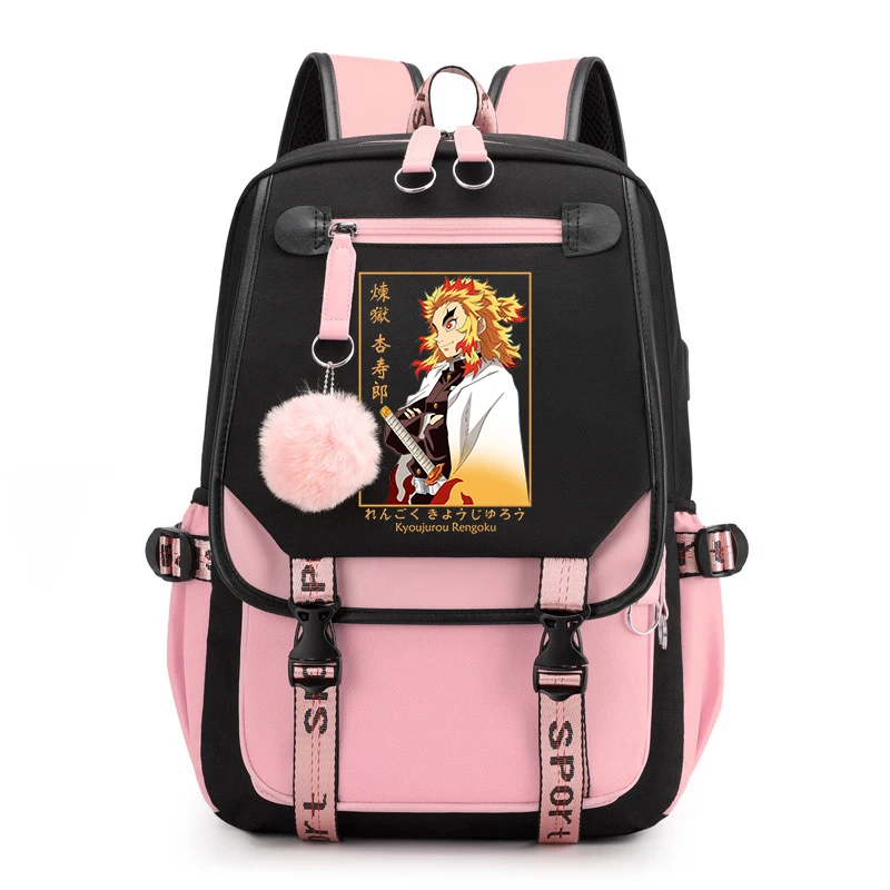 New Anime Rengoku Kyoujurou Backpack Fashion Girl Boy School Bag Women Men Sports Travel Bag