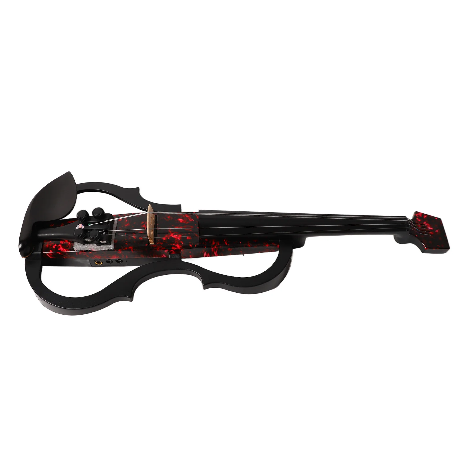 Electric Fiddle Headless Electric Violin Carbon Fiber Body ABS Edge Silent Violin for Practice Performance