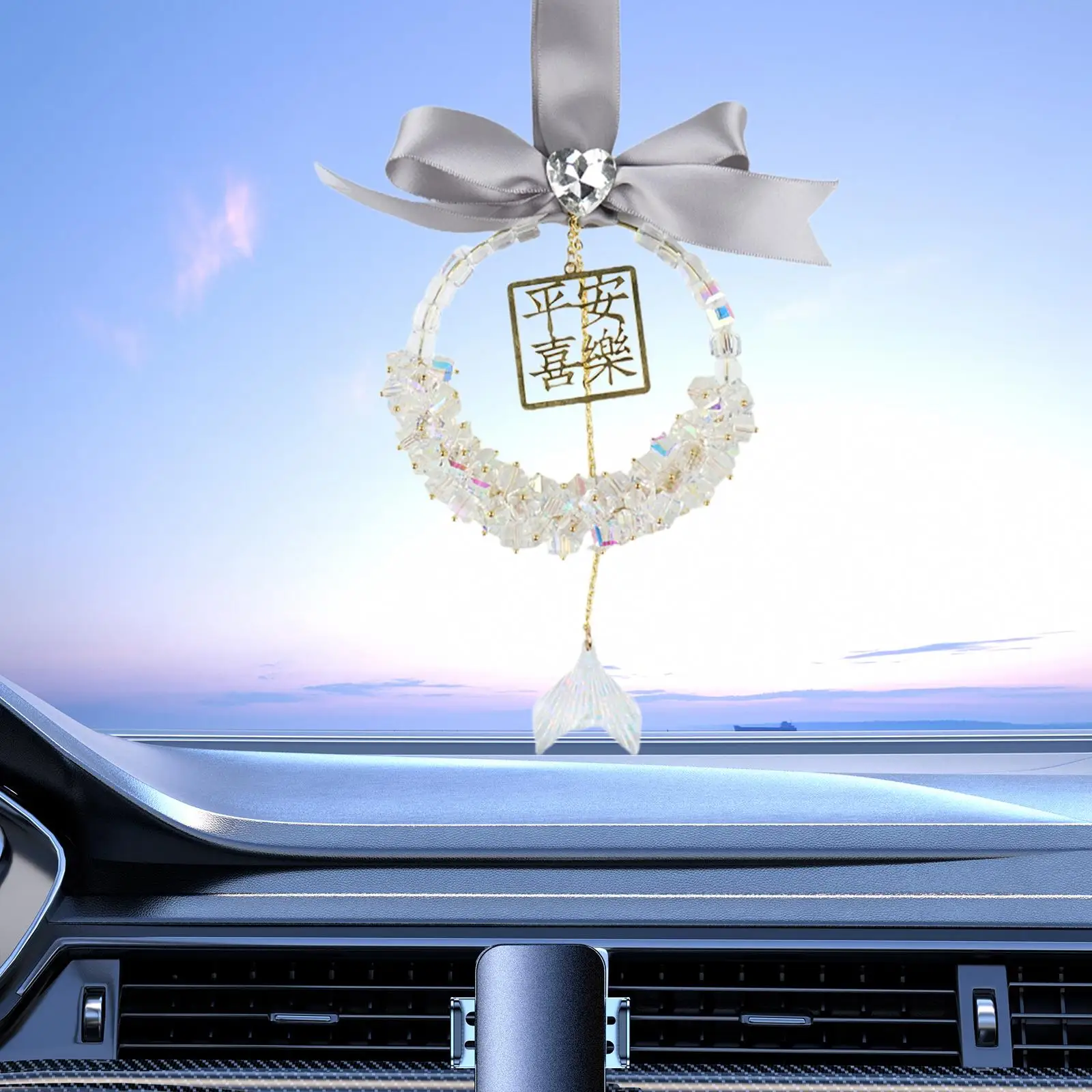 Generic Car Rearview Mirror Charm Pendant Automotive Birthday Gift Feng Shui Decor Decorative Car Accessories Decoration Lucky