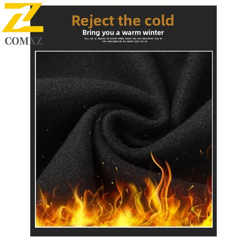 COMXZ 2025 New Men's Wide Shoulder Cotton Baseball Jacket Spring Autumn Casual Loose waterproof and windproof Warm Outerwear