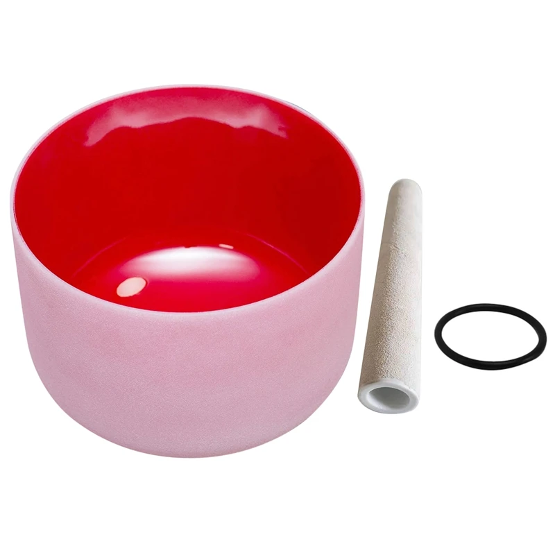 Crystal Singing Bowl Quartz Frosted Crystal Singing Bowl 8 Inch for Sound Therapy and Meditation