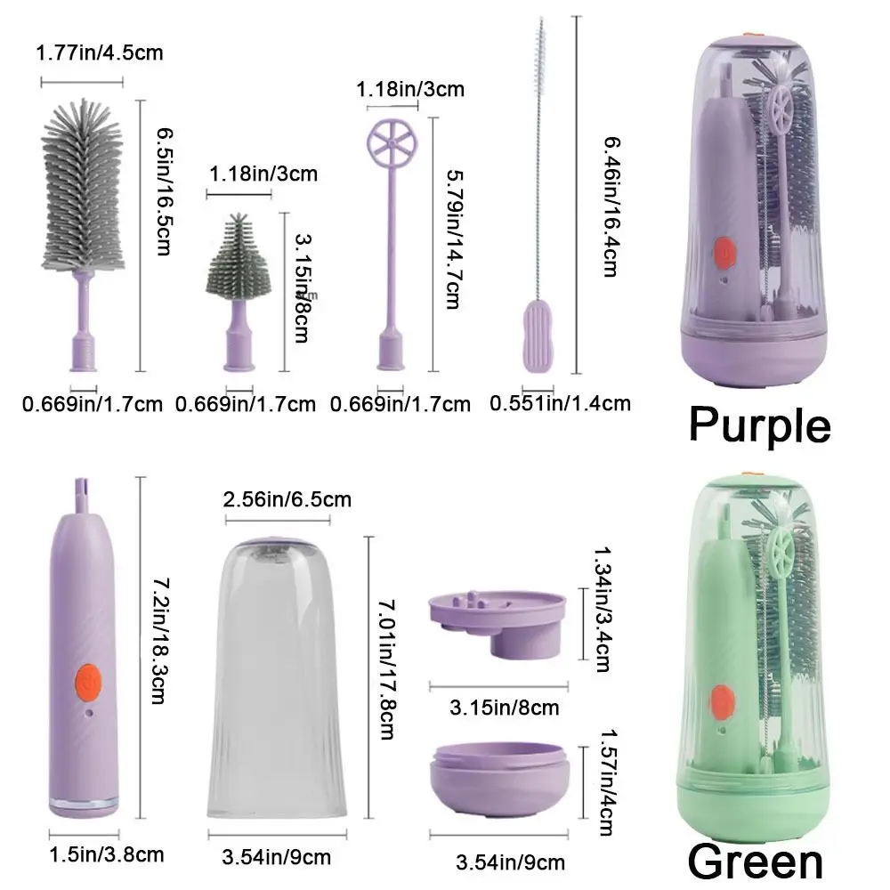 Portable Silicone Baby Bottle Straw Cleaner Flexible Brushes Waterproof Cleaning Brush Set Long Handled Bottle Brush for Home