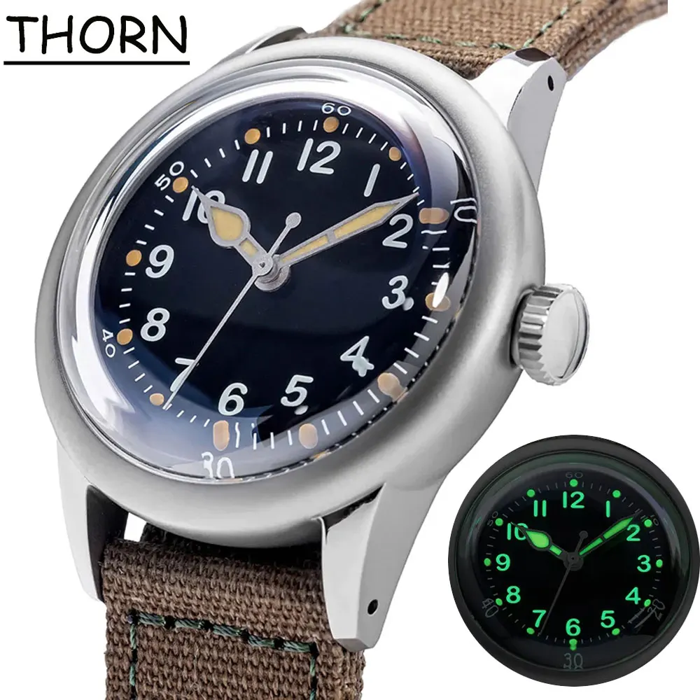 Thorn 36Mm Titanium A11 Military Field Watch Retro Nh35 Movement Orologi Automatici Orologio Da Polso Impermeabile In Cristallo Zaffiro 200M