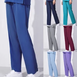 Spodnie robocze ze spandeksu, rozciągliwe, w jednolitym kolorze, dla lekarza, strój pielęgniarki, opieka stomatologiczna, spodnie do peelingu, do Spa