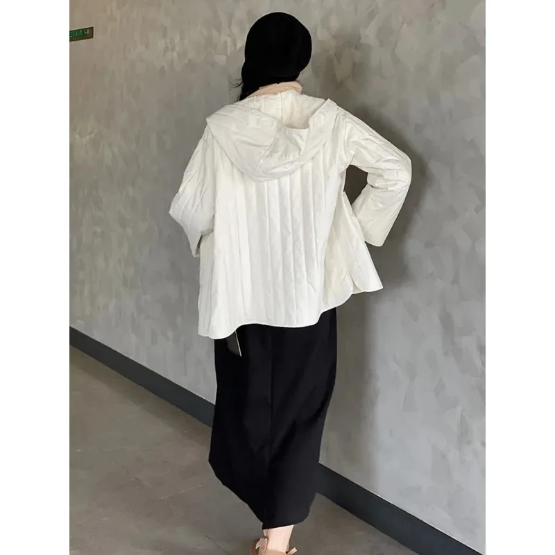High-end Cotton Jacket With Thickened Hooded Cotton Jacket For Women's 2023 Loose Casual Outerwear Medium Length Cotton Jacket