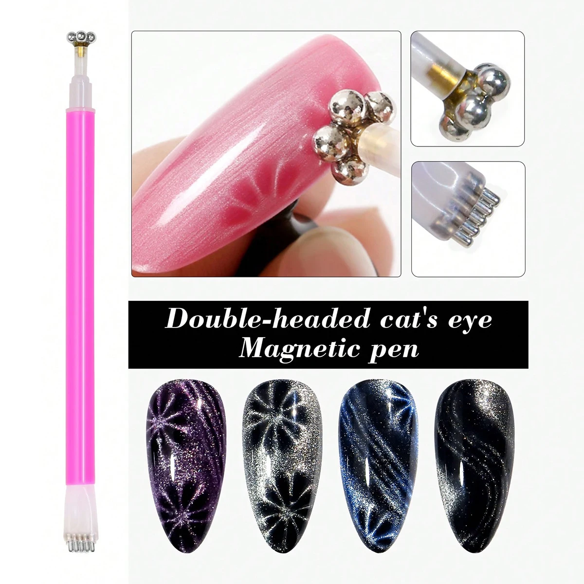 1Pc Nail Magnet Tool Magnet Multi-Functional Magnetic Nail Art Tool Wand For Cat Eye Effect Use With Polish Gel cat eye nail tool magnetic nail art tools magnetic nail pen magnetic nail tools