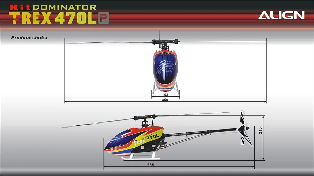 3D RC Helicopter ALIGN 470 T-REX 470LP RH47E03XW 6CH RC