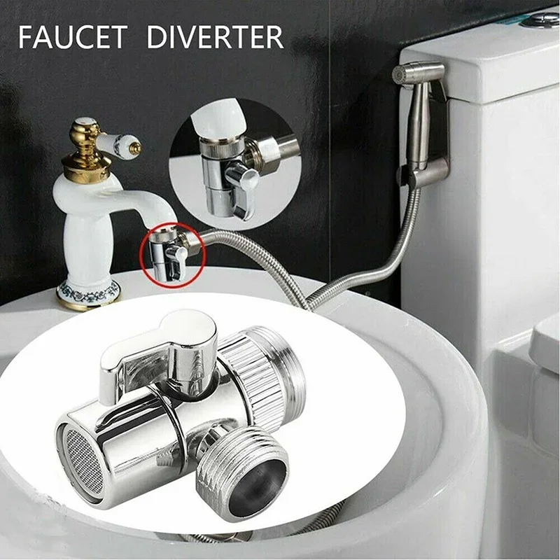 Faucet Adapter Zinc Alloy Switch Kitchen Sink Splitter Diverter Valve Water Tap Connector Toilet Bidet Shower Accessories