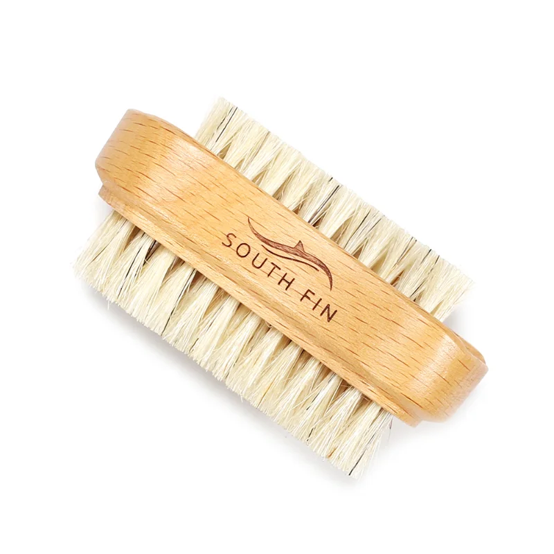 Double Sides Brushes Nail Cleaning Brush with Wooden Handle Natural Bristles Manicure Pedicure Tool Scrubbing Brush 1pcstop cleaning nail brush nail art plastic soft remove dust finger care uv gel manicure pedicure tool makeup brushes scrubbing