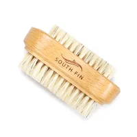 Double Sides Brushes Nail Cleaning Brush with Wooden Handle Natural Bristles Manicure Pedicure Tool Scrubbing Brush 1