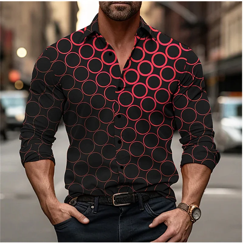 Shirt Men Fashion Luxury Party Casual Dance Street Outdoor Butterfly Pink Plus Size