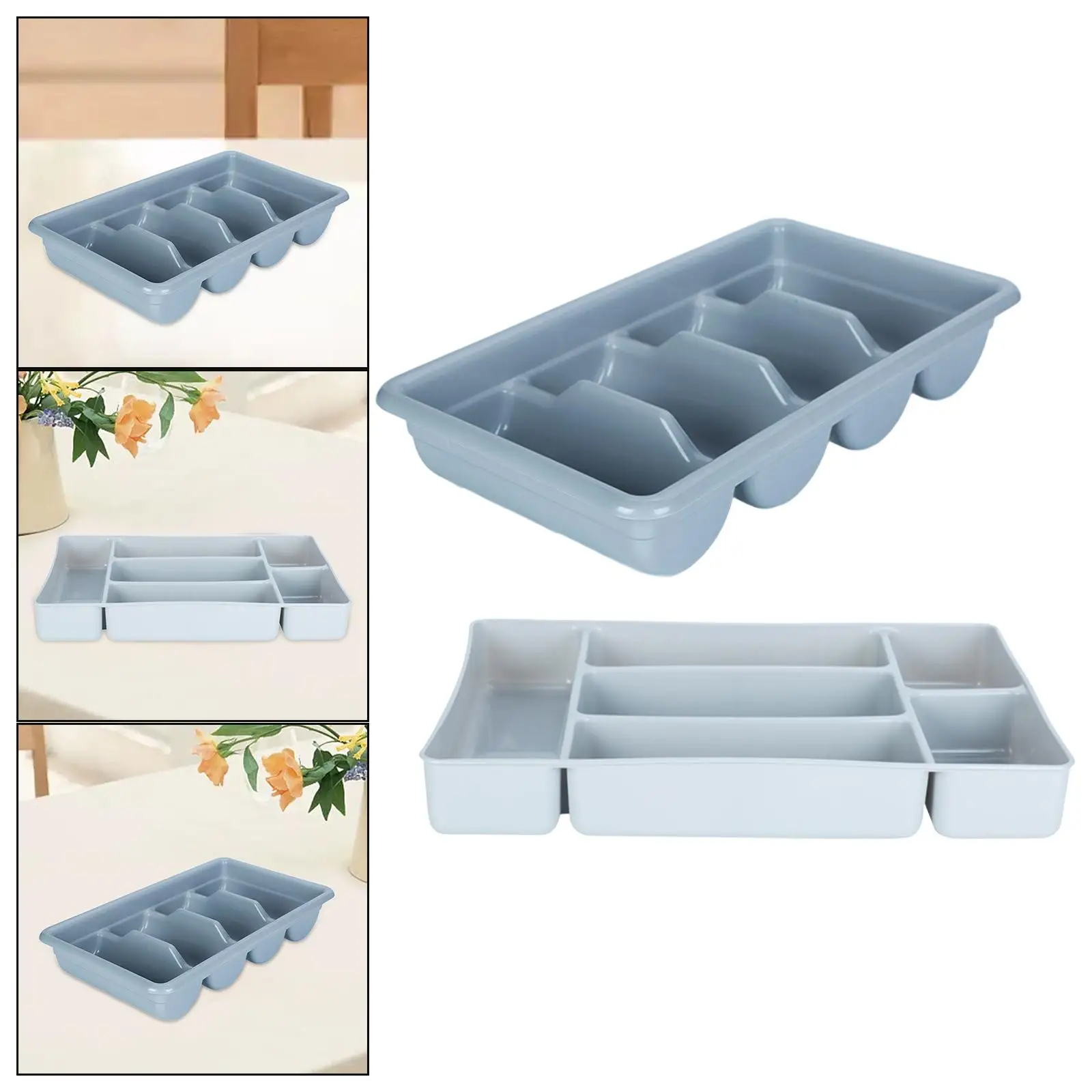 Utensil Holder Drawer Storage Organization Houseware Multi Compartments Large Capacity Space Saving Flatware Tray Supplies