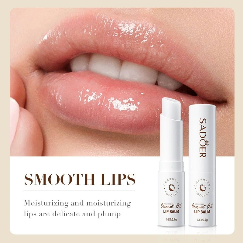 SADOER Coconut Lip Balm Moisturizing Anti Cracking Hydrating Repair Nourishing Anti Wrinkles Lipstick Lips Skin Care Products