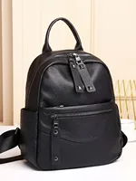 Leather Backpack With High-End Feel, Niche Commuting Soft leather Handbag, New Casual Versatile Women's Small Backpack 2