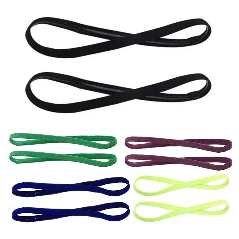 1-10PC Candy Color Women Men Yoga Hair Bands Sports Headband Non-slip Running Elastic Rubber Sweatband Football Hair Accessories