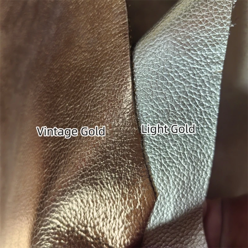 1.3mm 빈티지 골드 소가죽. 탑그레인 가죽. 천연 가죽 소재. DIY 수공예품: 가방, 장식품. 맞춤형 커팅