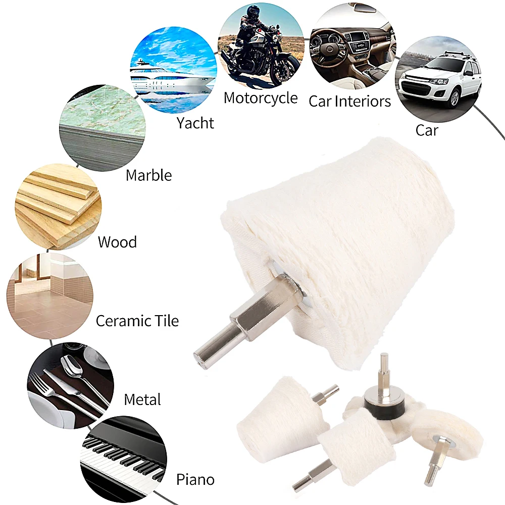7Pcs Wear Resistant Buffing Wheel Mushroom T-Shaped Wheel Grinding Head Shank Lint Polishing Wheel for Wood Metal Glass 3