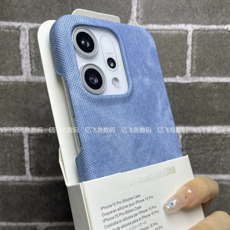 Denim Texture Shockproof Hard Back Case with Bumper Protection