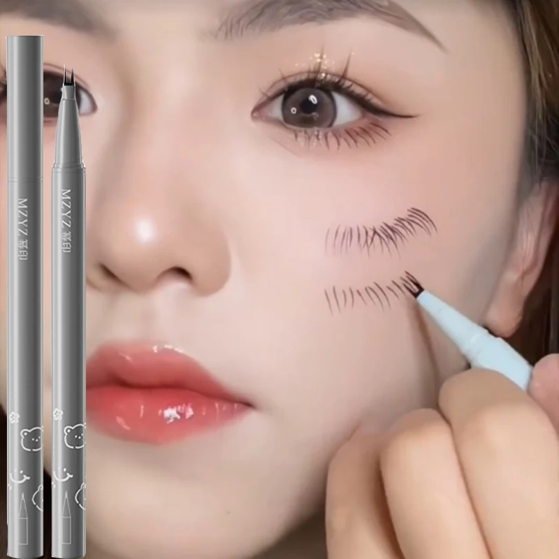 

Ultra-thin 2 Fork Liquid Eyeliner Smooth Quick Drying Lower Eyelash Pen Long Lasting Natural Brown Eyebrow Eye Makeup Cosmetics