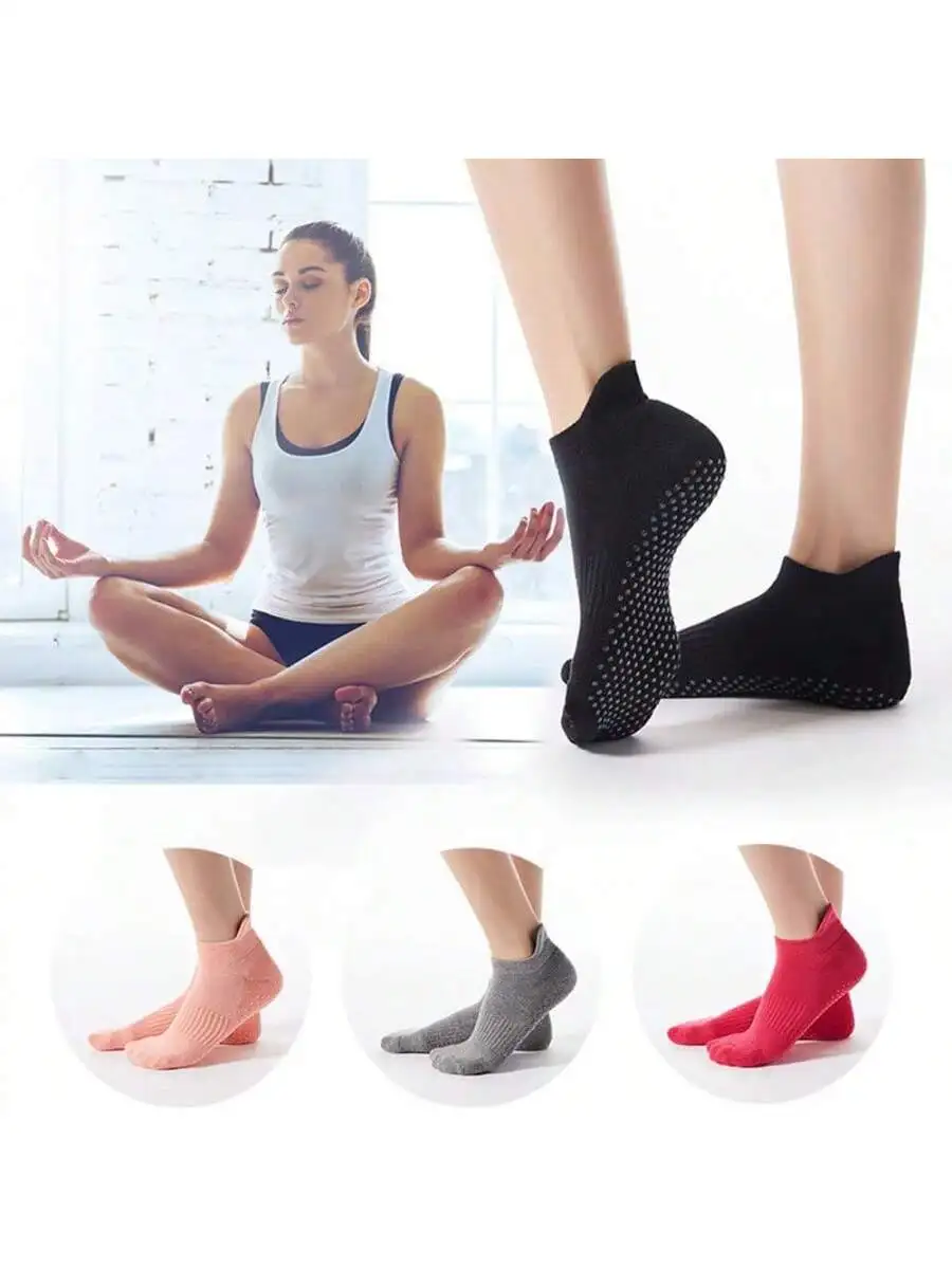 Pink Cotton Low Cut Sports Socks for Adult Yoga