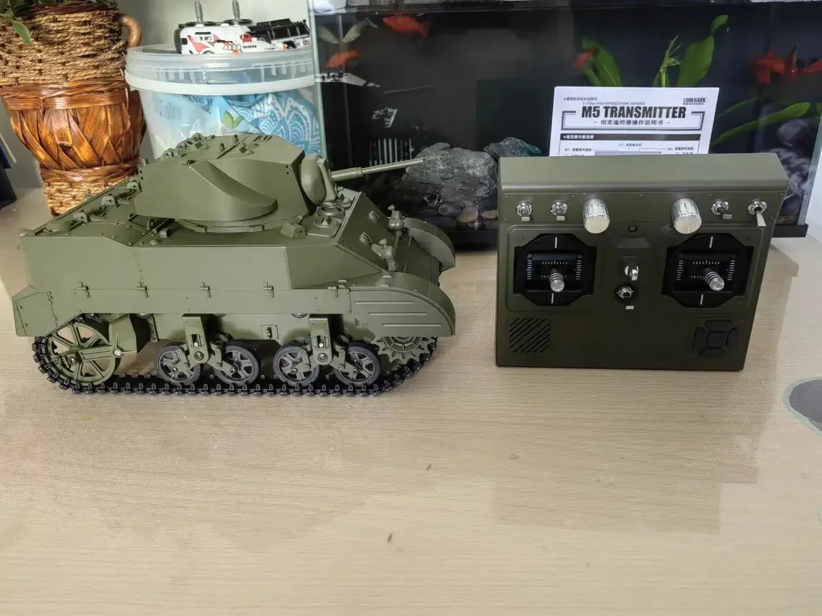 Coolbank Stuart M5a1 Electric Remote Control Tank Simulation Military Model Toy 360 ° Battery Rotating Children's Toy Gift 5