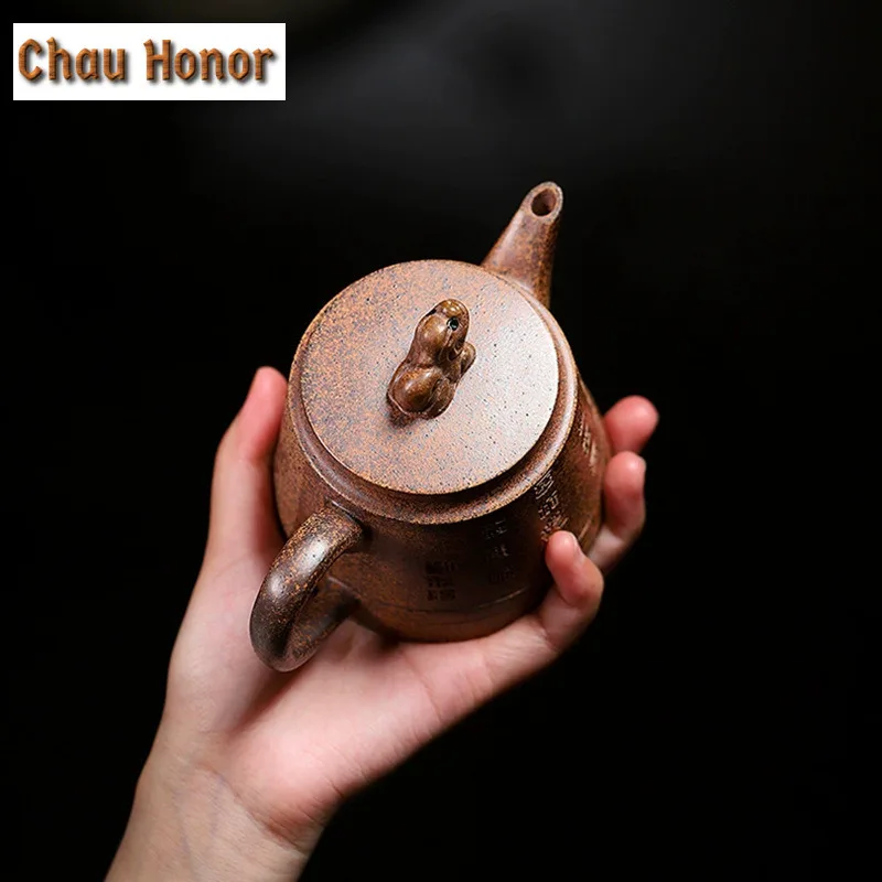 270ml Exquisite Yixing Purple Clay Teapots Handmade Golden Bell Pot Raw Ore Section Mud Tea Infuser Kettle Zisha Tea Set Gifts
