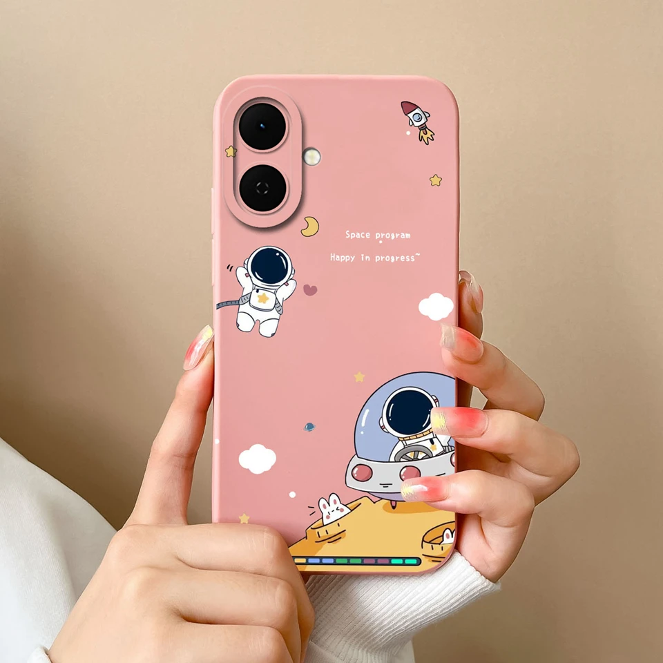 Cartoon Astronaut Cactus Anti-Fingerprint Creative Back Cover Case