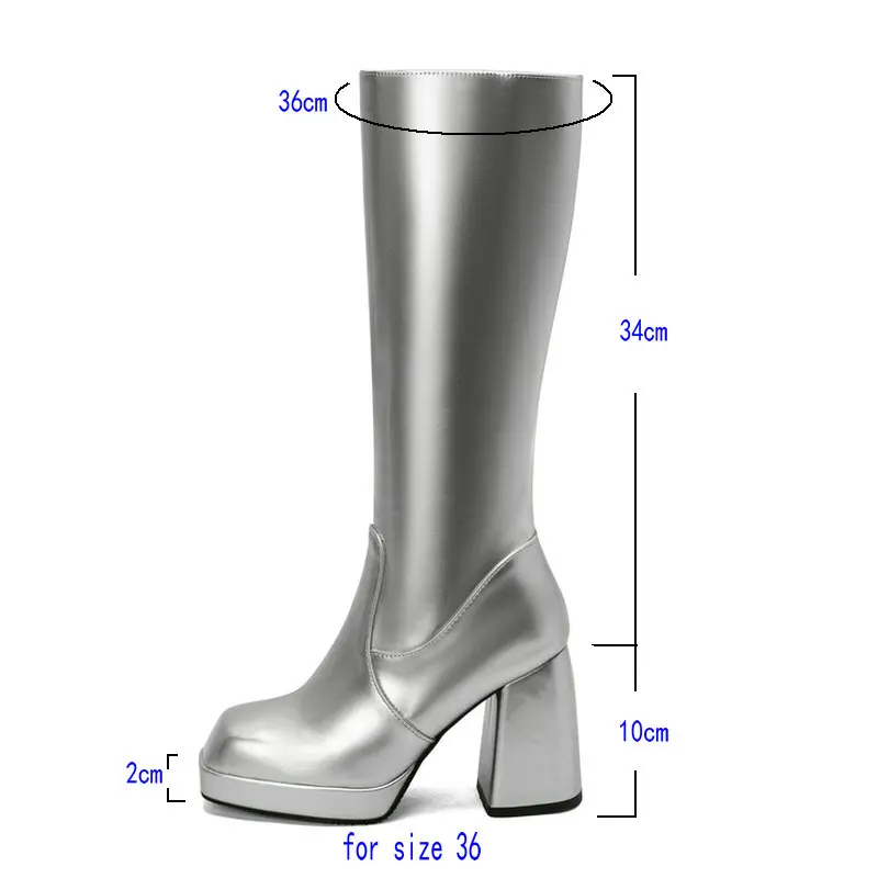 Thick Heel Metal Square Boots main image 1
