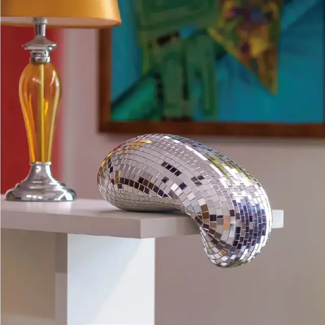 Boule de Chang fondante pour décoration murale, boule scintillante, lumière réfléchie, sculpture pop art moderne, décoration d'intérieur, Maximalist Eye-Catching 1