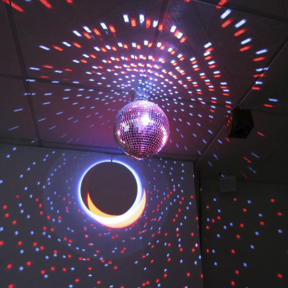 Glass Mirror Balls Reflective Glass Rotating Mirror Ball Hang Mirror Disco Ball 8In Glitter Glass Disco Ball Stage Effect Decor