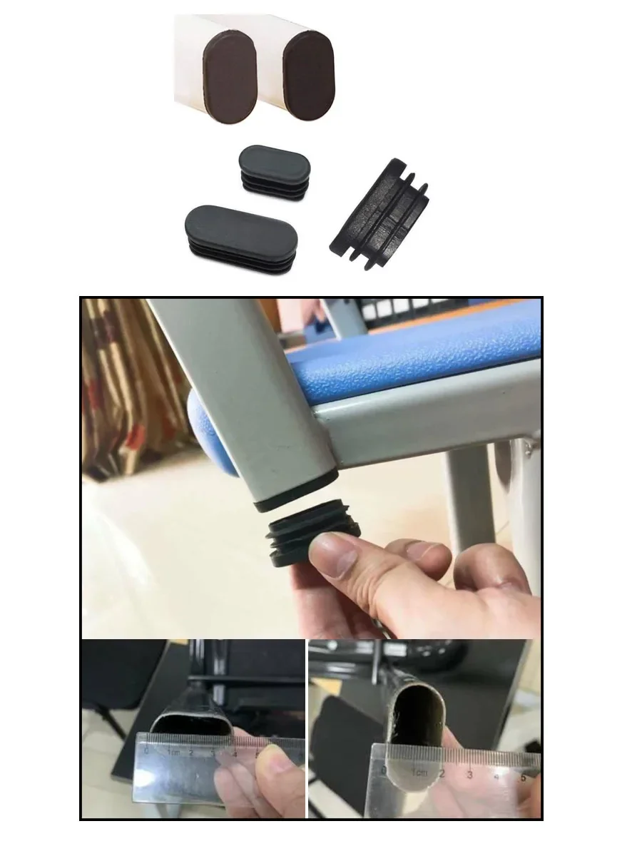 10pcs Oval Plastic Blanking End Cap Tube Pipe Inserts Plug Non-slip Chair Table Leg Cover Caps Furniture Feet Protector chair leg caps chair leg protector furniture foot protector furniture leg caps pipe plugs pipe inserts furniture feet